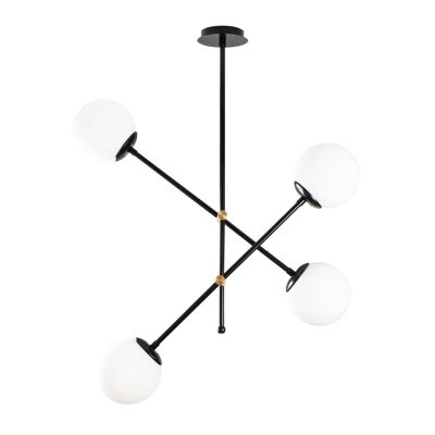 Ceiling light PWL-0128 pakoworld Ε27 in golden - black color 80x80x96cm