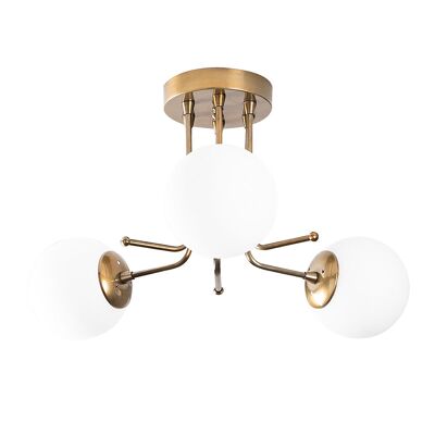 Ceiling light PWL-0115 pakoworld Ε27 in golden - white color 48x48x34cm