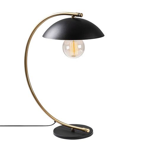 Table lamp PWL-0181 pakoworld Ε27 black-golden 26x43x55cm