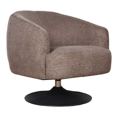 Willow pakoworld armchair with fabric in light brown color 80x83x80cm