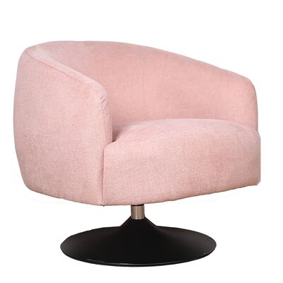 Willow pakoworld armchair with fabric in pink color 80x83x80cm