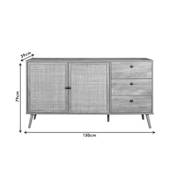 Buffet Oslo pakoworld sonoma 150x39x79cm 2