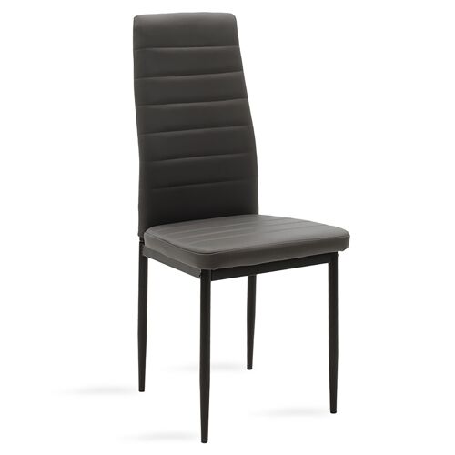 Chair Parker pakoworld PU dark grey-black leg