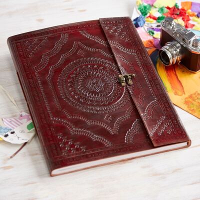 Indra XL Embossed Leather Clasped Album