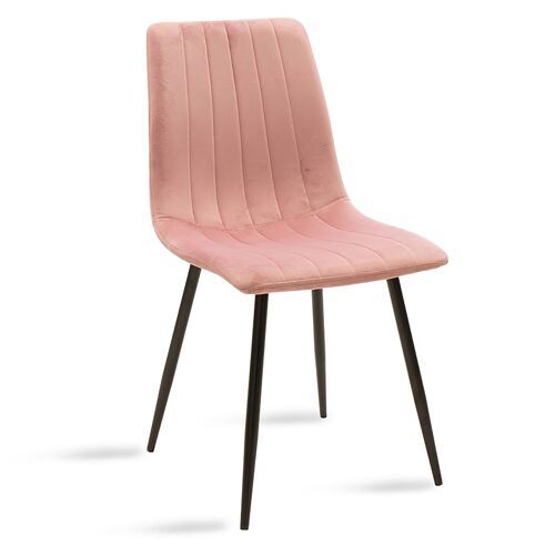Chair Noor pakoworld pink velvet-black leg