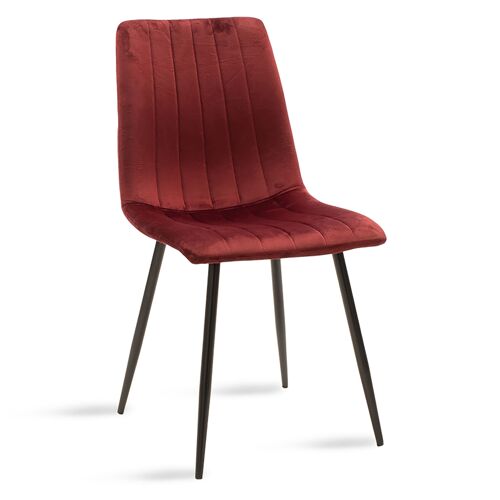Chair Noor pakoworld brick color velvet-black leg