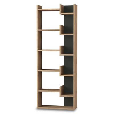 Oppa pakoworld Bookcase Dark Oak - Antracite 61x22x162cm