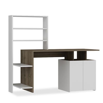Office desk Melis pakoworld in white-walnut color 146x60x129cm