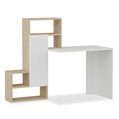 Office desk Irma pakoworld in white-oak color 138.5x55x119cm