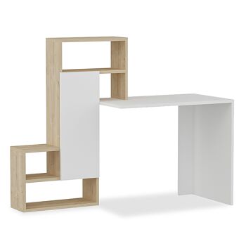 Bureau Irma pakoworld en couleur blanc-chêne 138.5x55x119cm 1