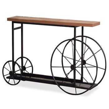 Console Bike pakoworld de couleur noir-noyer 148x28x85cm 1