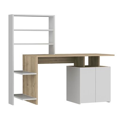 Office desk Melis pakoworld in white-sonoma color 146x60x129cm