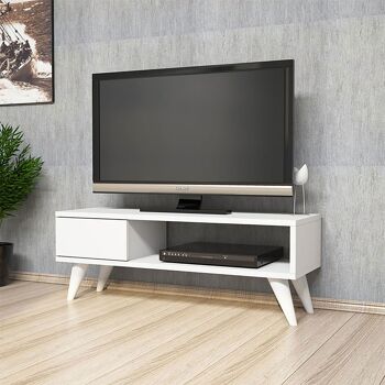 Meuble TV Sensia pakoworld blanc 90x30x33cm 2