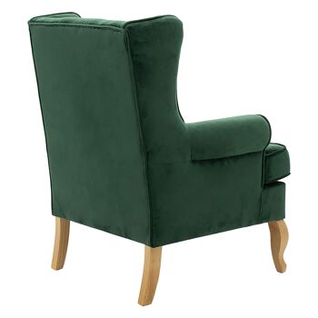 Valentia pakoworld fauteuil velours velours vert foncé-naturel 73x77x100cm 2