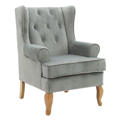 Valentia pakoworld velvet armchair velvet gray-natural 73x77x100cm