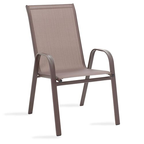 Garden chair Calan pakoworld metal dark brown-textilene brown