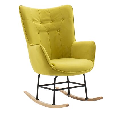 Rocking chair Claire pakoworld velvet lime 69x82x95cm