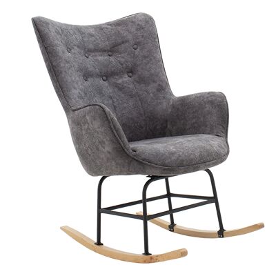 Rocking chair Claire pakoworld fabric gray antique 69x82x95cm