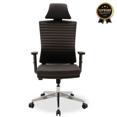 Manager office chair Dace pakoworld with fabric mesh in dark gray-black colour