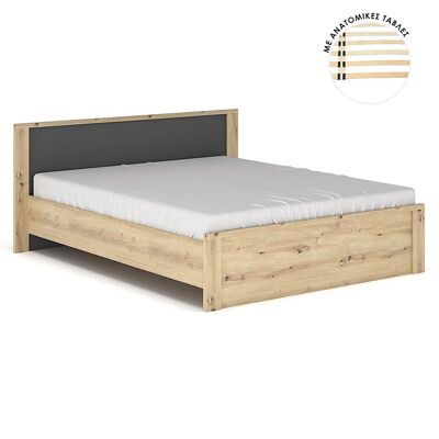 Double bed Lavinia pakoworld color sonoma-anthracite 160x200cm