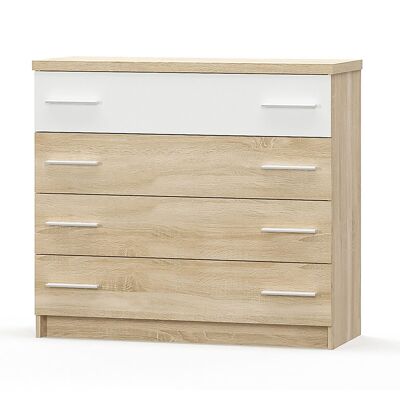 Geneva chest of drawers pakoworld 4th drawer color natural-white 103x40x92cm