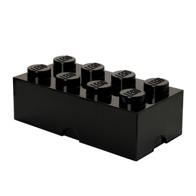 Black stackable storage brick 8