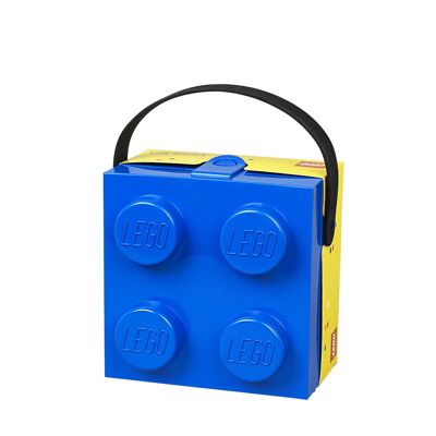 Lunch box with blue handle