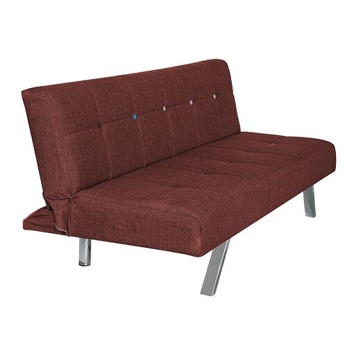 Sofa-bed Duana pakoworld 3 seater fabric burgundy 180x83x82cm
