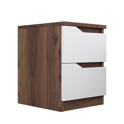 Bedside table Verena pakoworld walnut-white 35x40x47cm