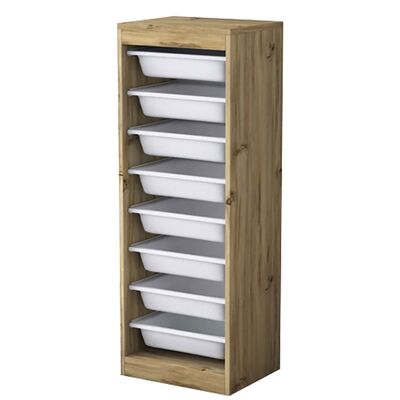 Drawer Beretta pakoworld with 8 drawers walnut drawers-white 45,5x34x122cm