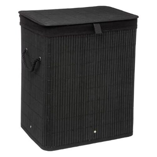 Laundry basket Natural pakoworld in black color 40x30x50cm