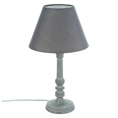 Table lamp Leo pakoworld Ε14 in dark grey-grey antique color D20x26cm