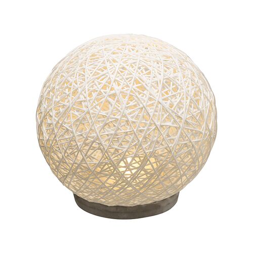 Table lamp Ball pakoworld in white color with led D18,5x18cm