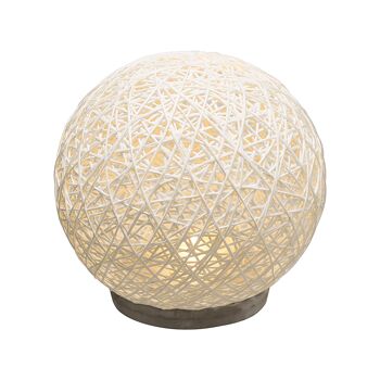 Lampe de table Ball pakoworld de couleur blanche avec led D18,5x18cm