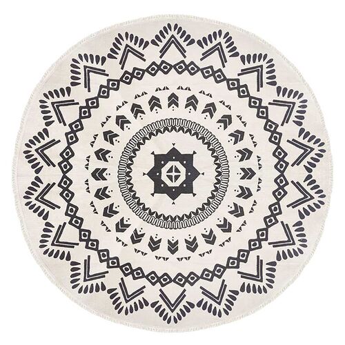 Nomade pakoworld cotton carpet black-white D120x0,5cm