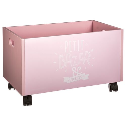 Wheeled storage box Toys pakoworld pink 48x28x28,5cm
