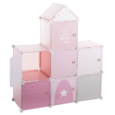 Children's storage system Cuby pakoworld pink-white 95,5x32x109cm