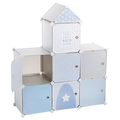 Children's storage system Cuby pakoworld gray-light blue 95,5x32x109cm