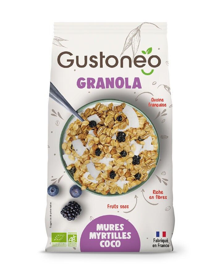 Organic Granola Blackberries Blueberries Coconut 325g