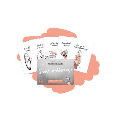 Cartes de vœux parfumées Motifs de chiens (5 cartes + enveloppes)