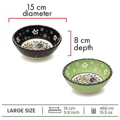 Decorative Ceramic Bowls Set of 2 - 15cm Handmade