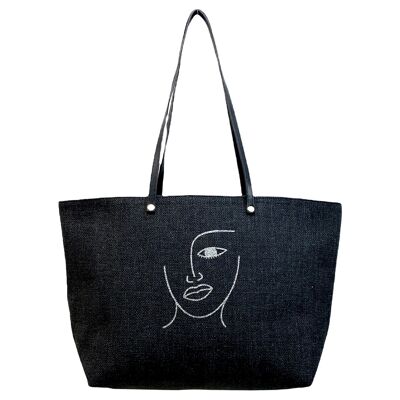 Mademoiselle bag, Face, black anjou