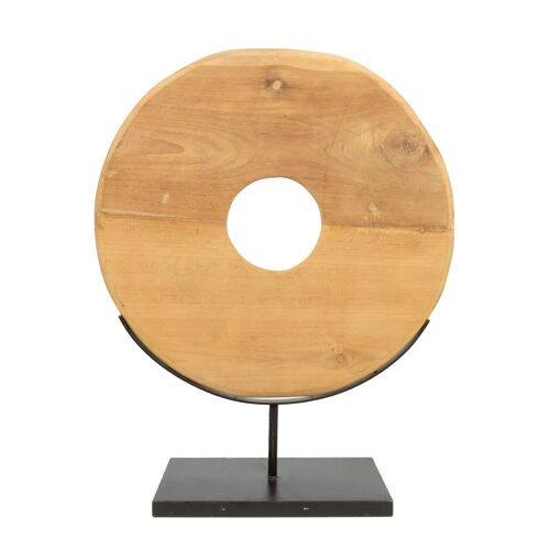 The Teak Disc on Stand - L