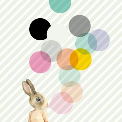 Plakat konijnmeisje bellen - A3