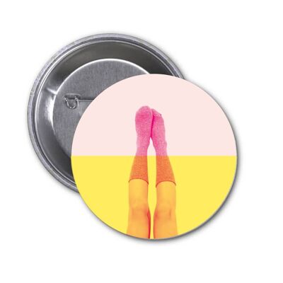 Button heppie gambe roze geel