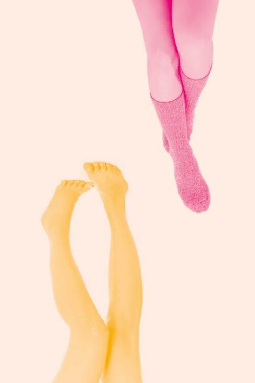 Poster heppie legs duo roze - A3