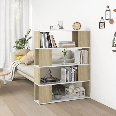 Homestoreking Bücherregal / Raumteiler 100x24x124 cm weiß und sono