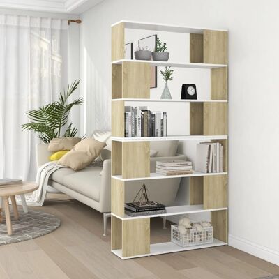 Homestoreking Libreria/paravento 100x24x188 cm bianco e sono