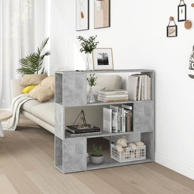 Homestoreking Librería/separador de ambientes 100x24x94 cm gris cemento