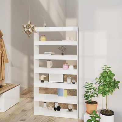 Homestoreking Bücherregal / Paravent 100x30x198 cm verarbeitetes Holz 5